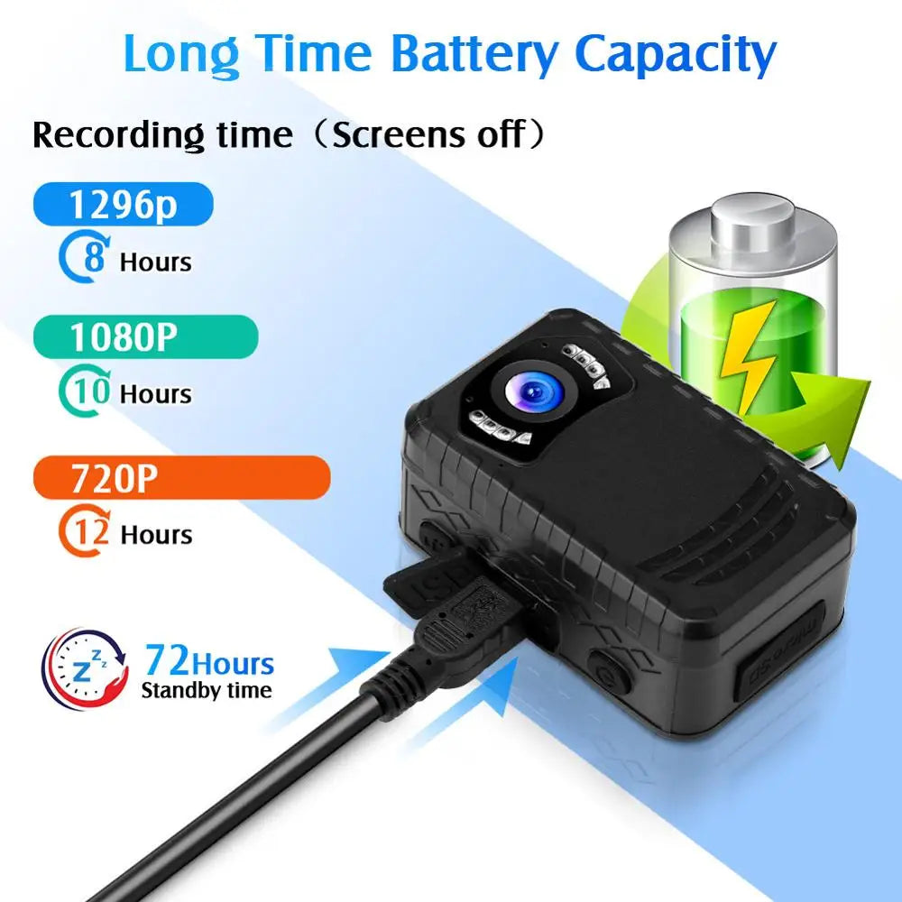 N9 Mini Body Camera Full HD 1296P Body Mounted Camera Small Portable Night Vision Police Body Cam 128GB/258GB Mini Camera