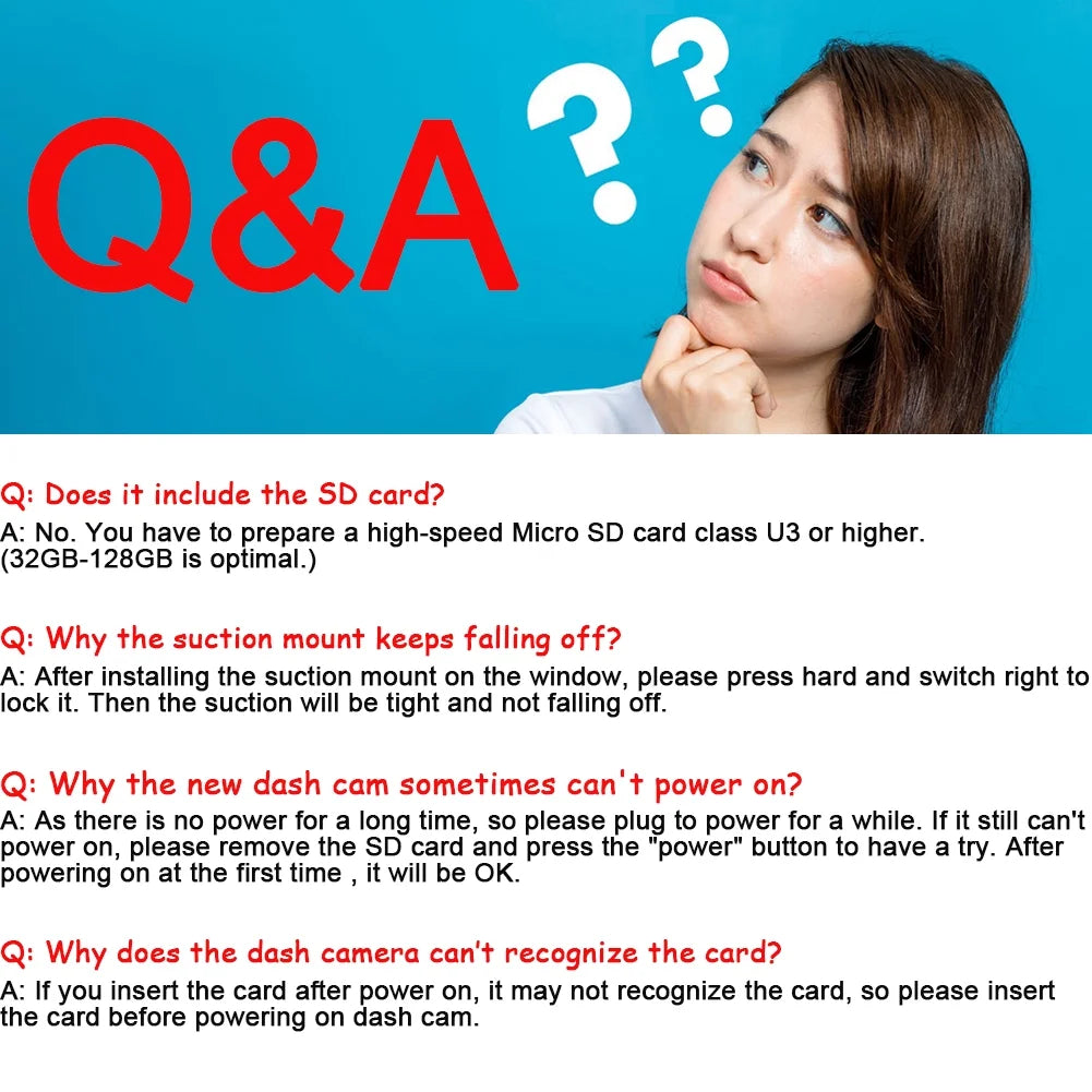 Dash Cam Front and Rear 1080P Full HD Car Camera,2.45 Inch Dash Camera with 64GB SD Card, Super Night Vision, Parking Mode, G-Sensor, Loop Recording, WDR