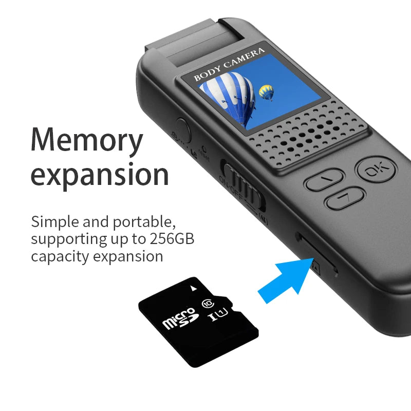 Mini Body Camera Full HD 1080P Body Mounted Camera Small Portable Night Vision Police Body Cam Support TF Card Mini Camera