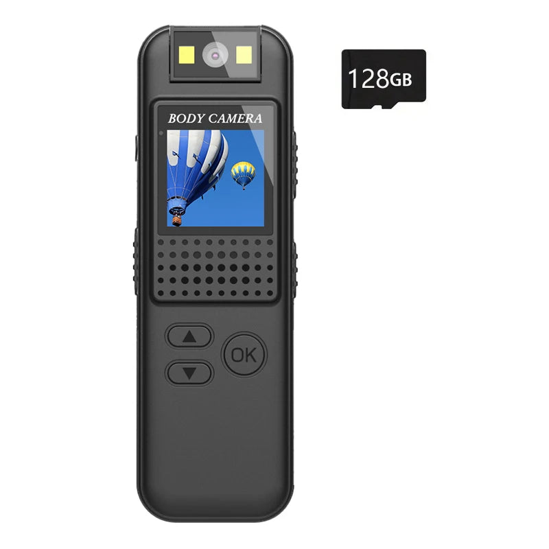 Mini Body Camera Full HD 1080P Body Mounted Camera Small Portable Night Vision Police Body Cam Support TF Card Mini Camera