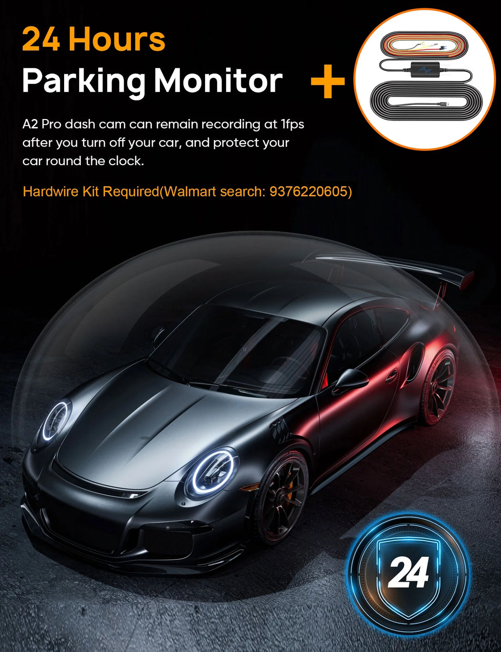 Dash Cam Front and Rear, 4K+2.5K 5G Wifi & WDR Dash Camera for Car with 64GB Card Dashcam, G-Sensor, Super Night Vision, Loop Recording, Parking Mode