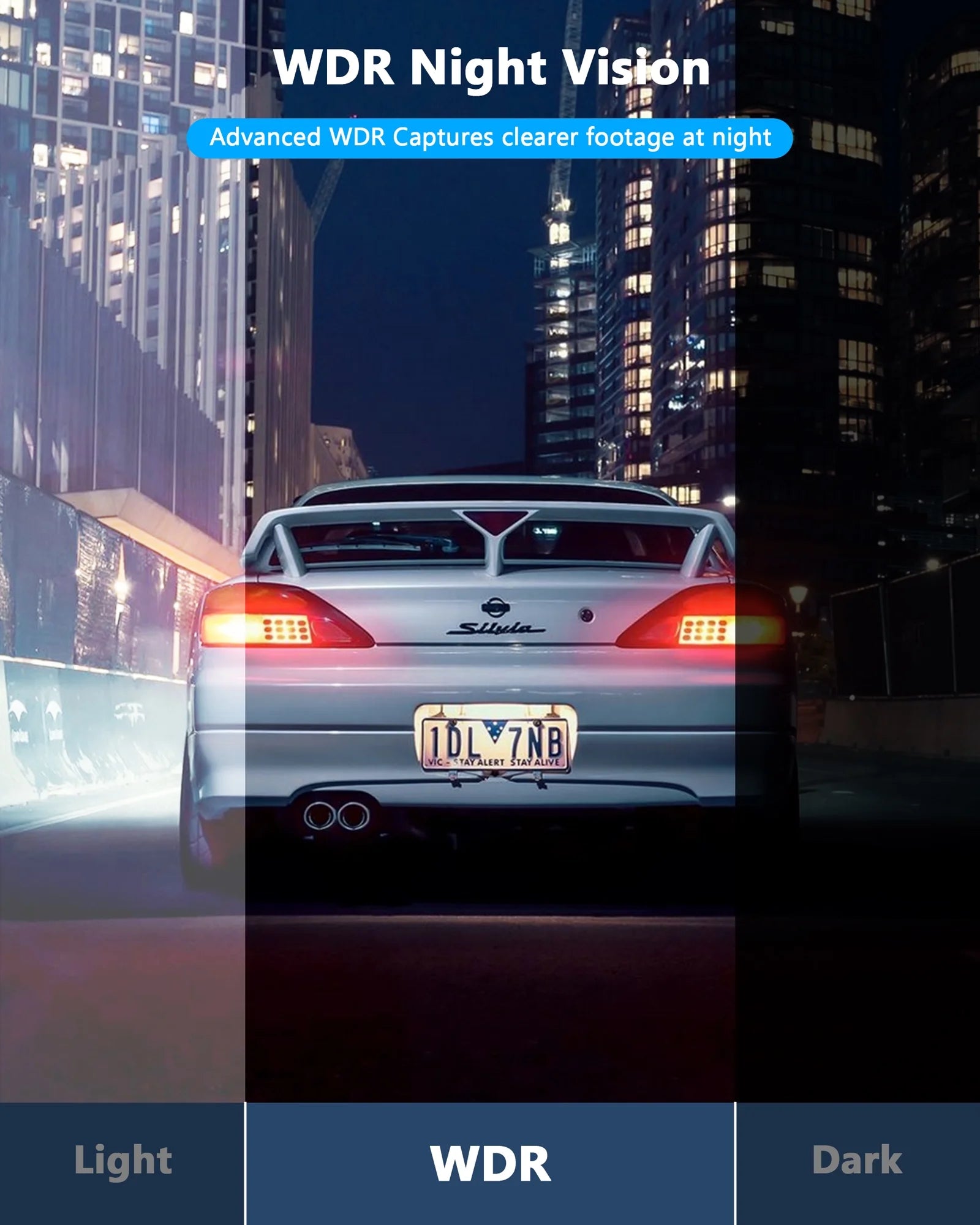 Dash Cam Front and Rear 1080P Full HD Car Camera,2.45 Inch Dash Camera with 64GB SD Card, Super Night Vision, Parking Mode, G-Sensor, Loop Recording, WDR