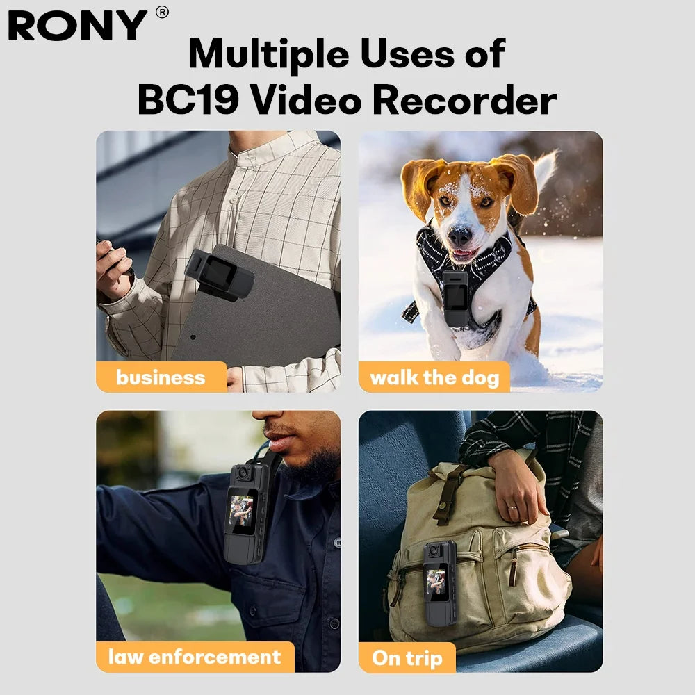 128GB 180° Rotate Mini Body Camera - 1080P Wearable Camcorder with Night Vision - Long Battery Life Audio Video Camera for Daily Records