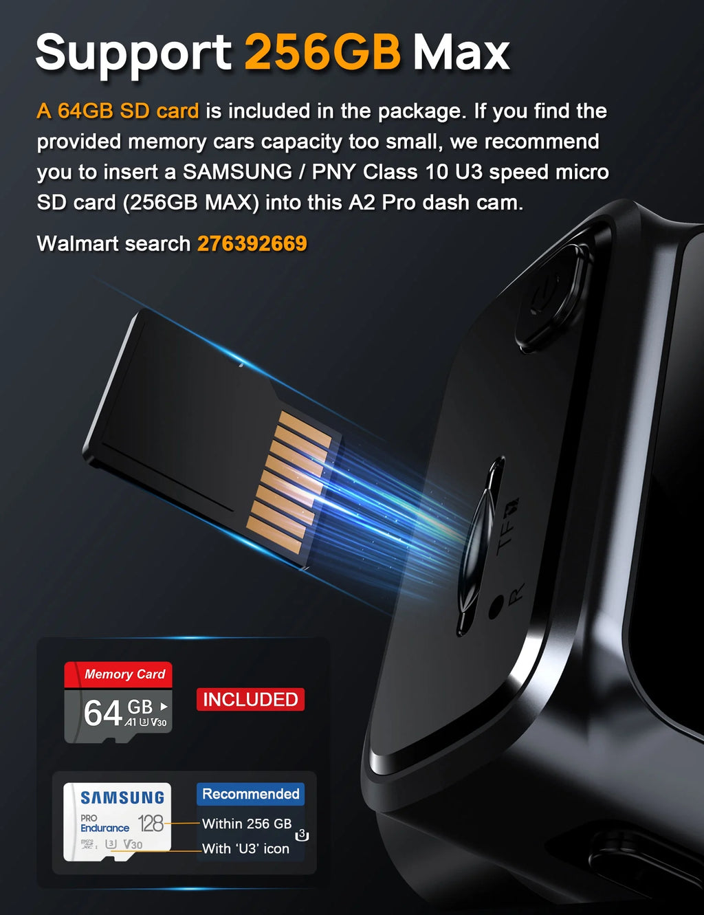 Dash Cam Front and Rear, 4K+2.5K 5G Wifi & WDR Dash Camera for Car with 64GB Card Dashcam, G-Sensor, Super Night Vision, Loop Recording, Parking Mode