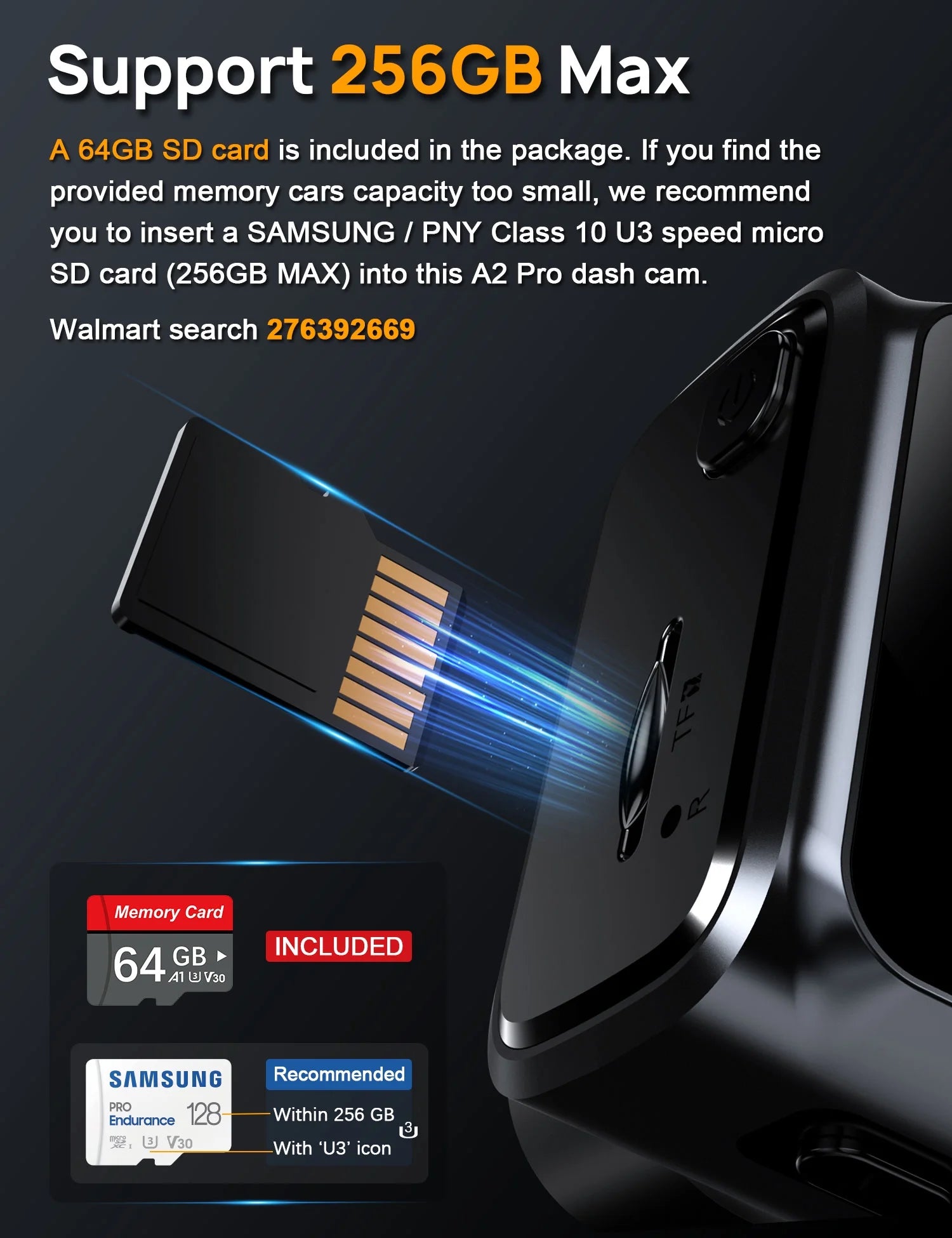 Dash Cam Front and Rear, 4K+2.5K 5G Wifi & WDR Dash Camera for Car with 64GB Card Dashcam, G-Sensor, Super Night Vision, Loop Recording, Parking Mode