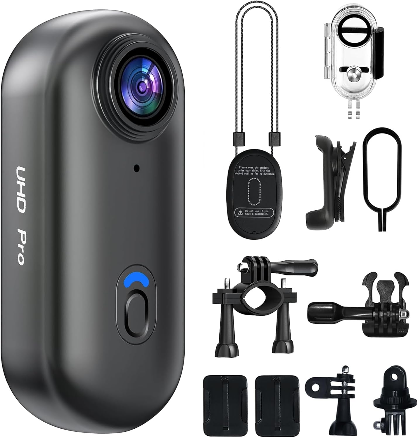 4K Mini Body Camera, Sports POV Cameras, Portable Body Cam, Thumb Action Camera, Waterproof Wearable Camera, Helmet Mounted Hands Free Recording for Cycling, Motorcycle, Vlogging (Black)