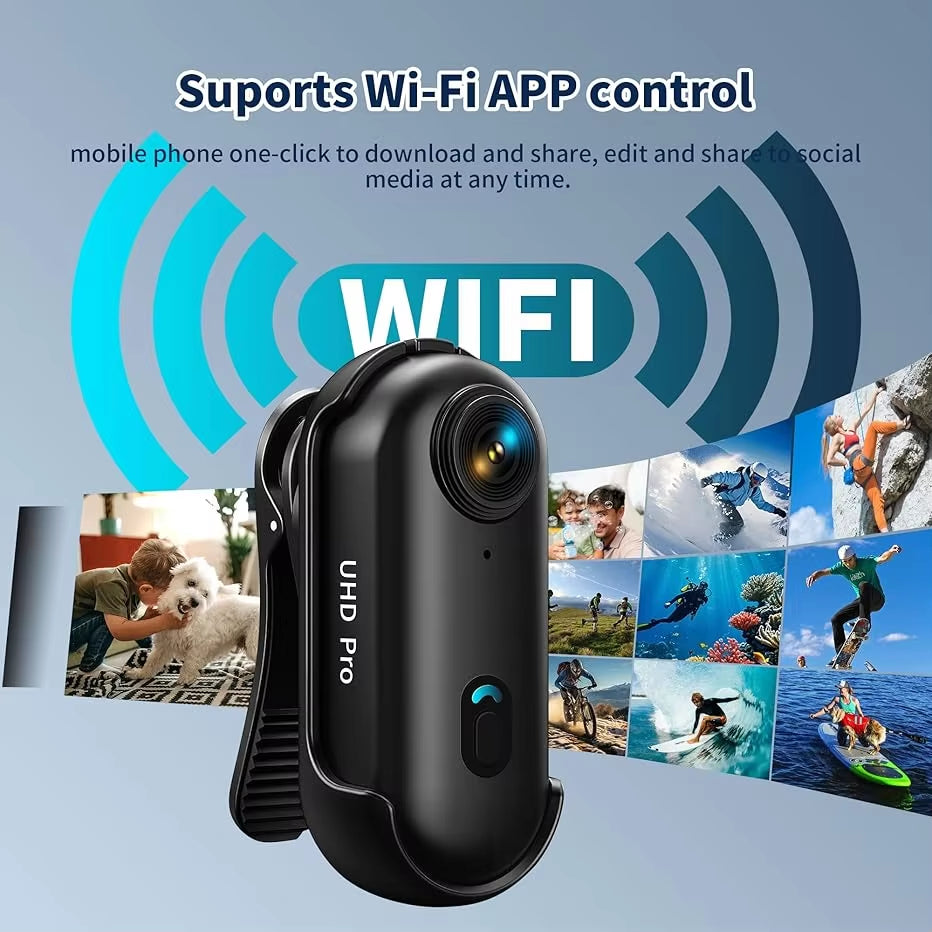 HD Action Camera Mini 4K Wifi Wireless Magnetic Portable POV Cam 1080P Portable Vlog Video Bodycam for Helmet Motorcycle Sports