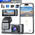 Dash Cam Front and Rear, 4K+2.5K 5G Wifi & WDR Dash Camera for Car with 64GB Card Dashcam, G-Sensor, Super Night Vision, Loop Recording, Parking Mode